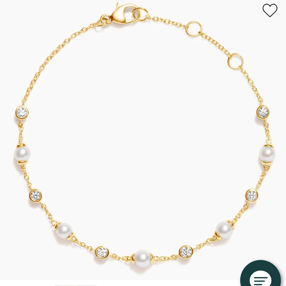 Brilliant Earth 14k gold / diamond / pearl dainty bracelet